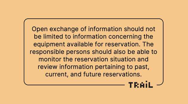 Equipment management enables open information exchange as the basis of efficient reservations management