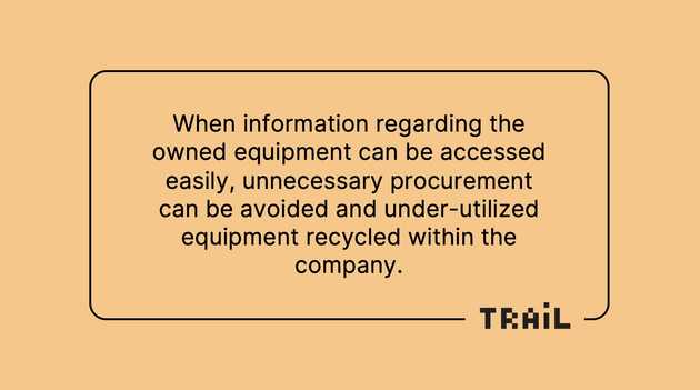 Equipment life cycle management is based on up-to-date information about the company's equipment